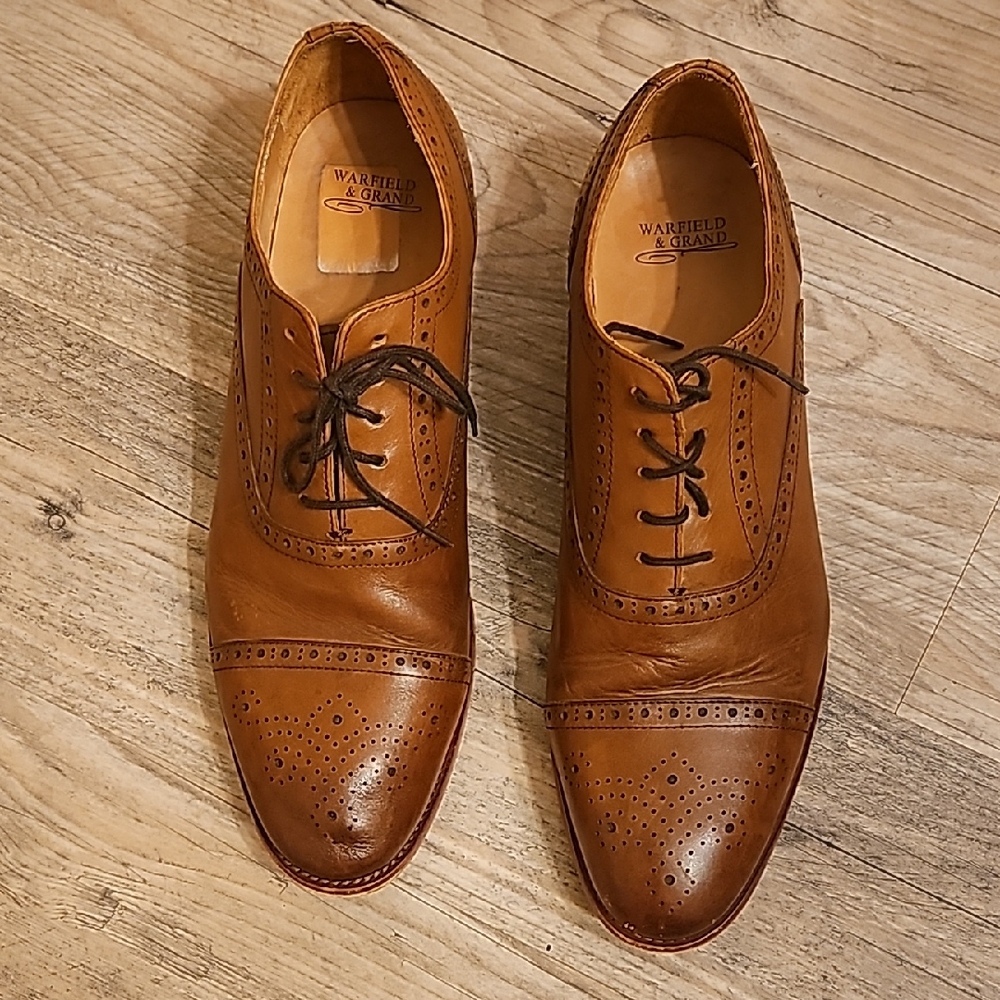 Warfield & Grand Tan Leather Oxfords